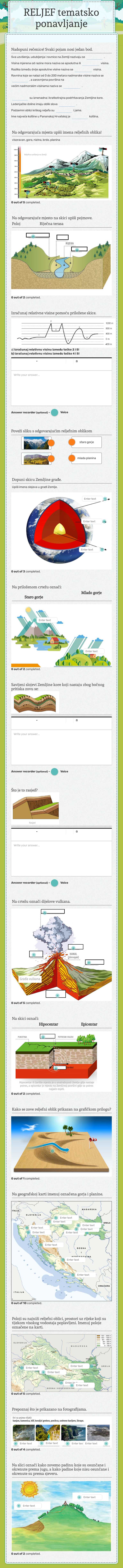 RELJEF
tematsko ponavljanje Grade 5 worksheet preview