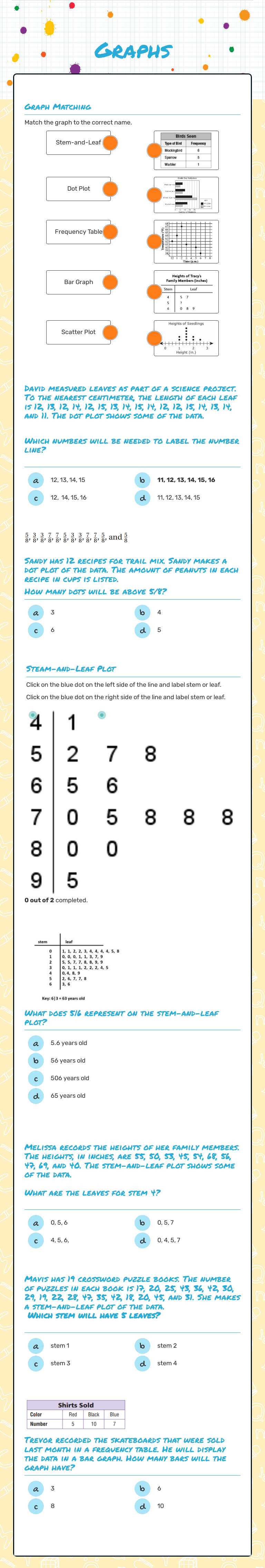 Graphs worksheet preview image