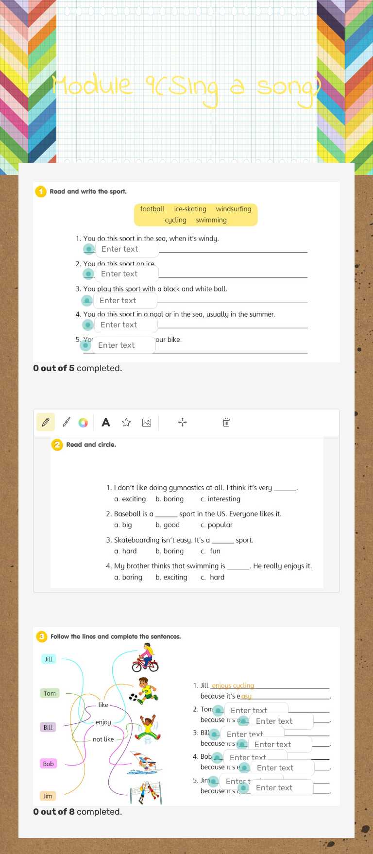 Module 9(SIng a song) worksheet preview