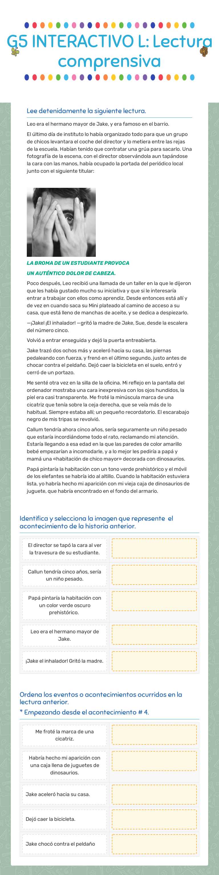 G5 INTERACTIVO L: Lectura comprensiva worksheet preview image