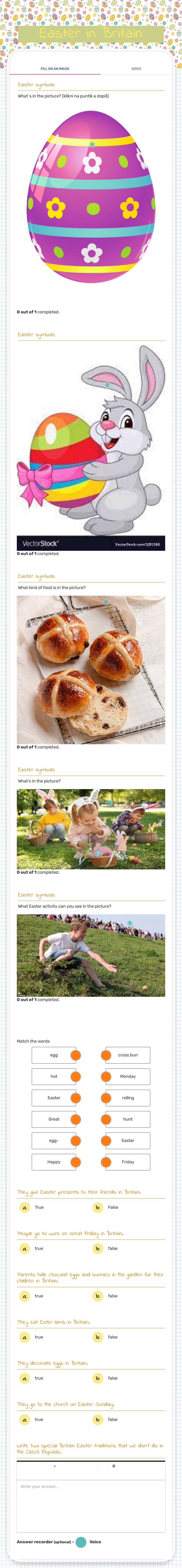 Easter in Britain worksheet preview image