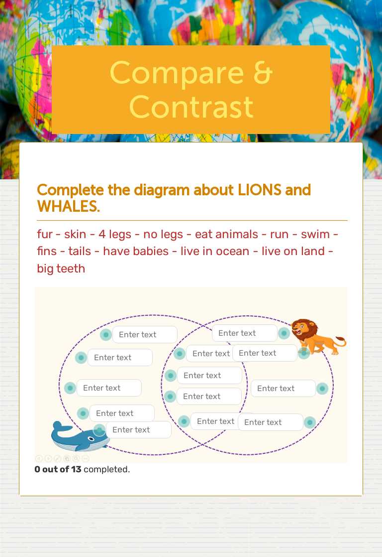 Compare & Contrast worksheet preview image