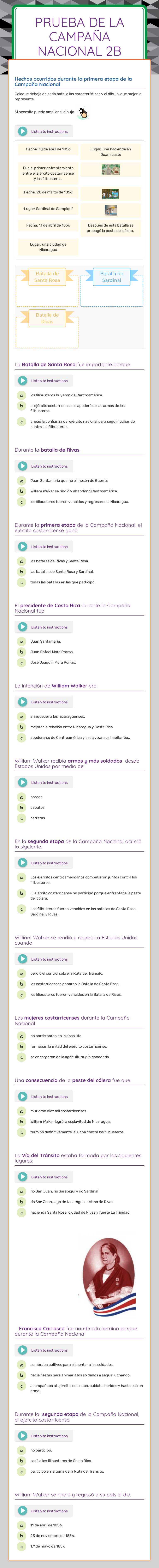 Prueba de la Campaña Nacional 2B worksheet preview image
