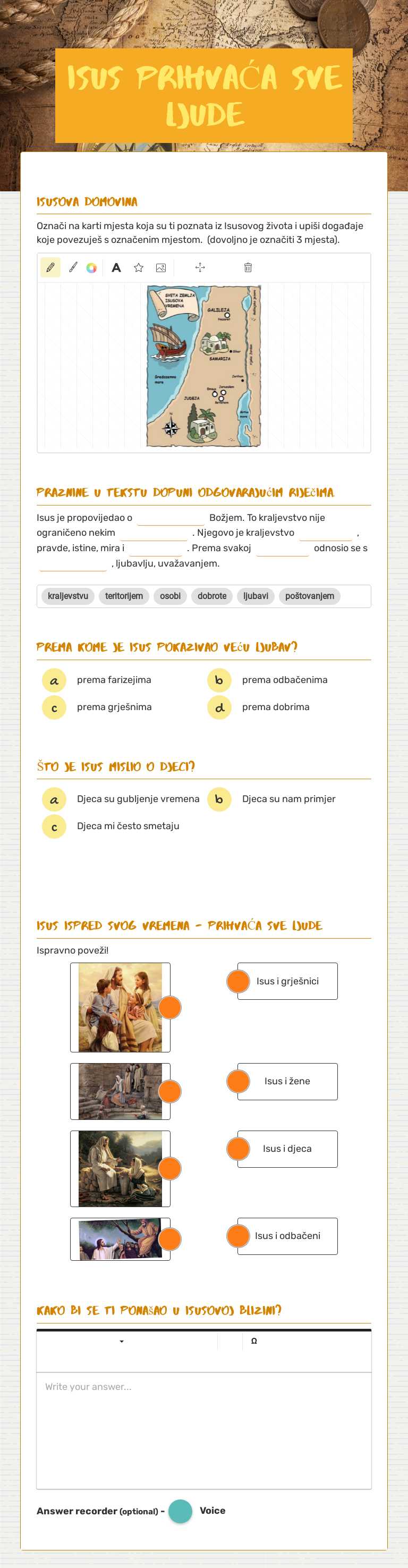 Isus prihvAĆA SVE LJUDE Grade 8 worksheet preview