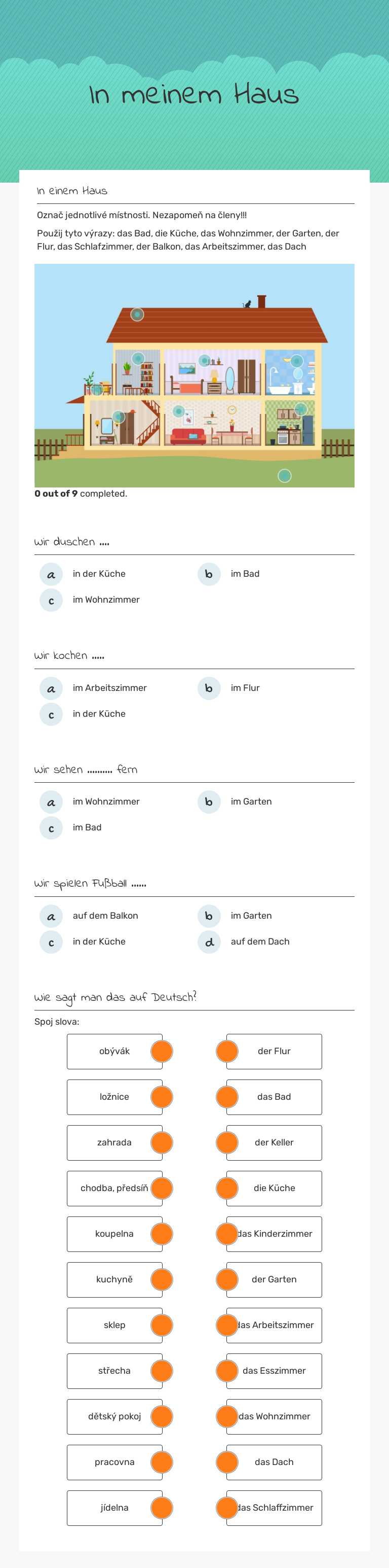 In meinem Haus worksheet preview image