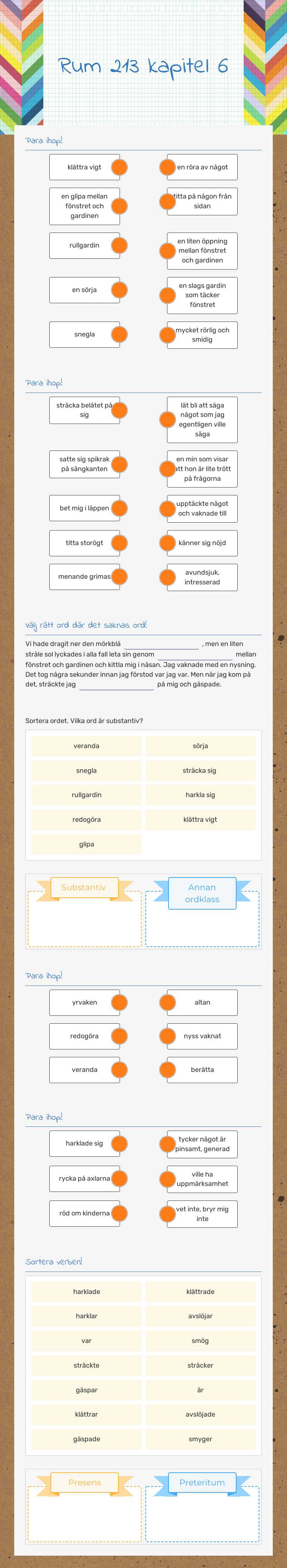 Rum 213 kapitel 6 Grade 4 worksheet preview