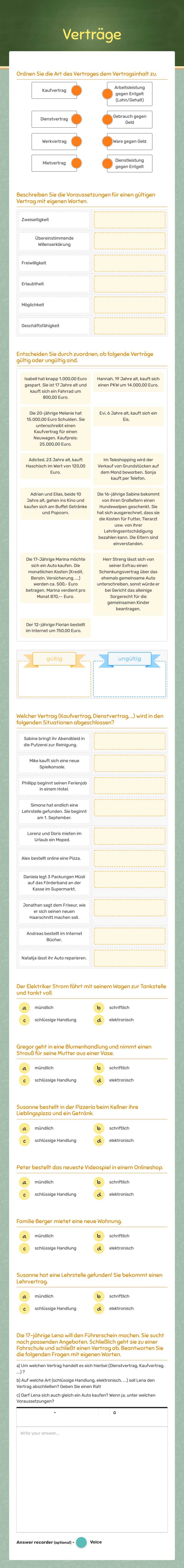 Verträge worksheet preview image