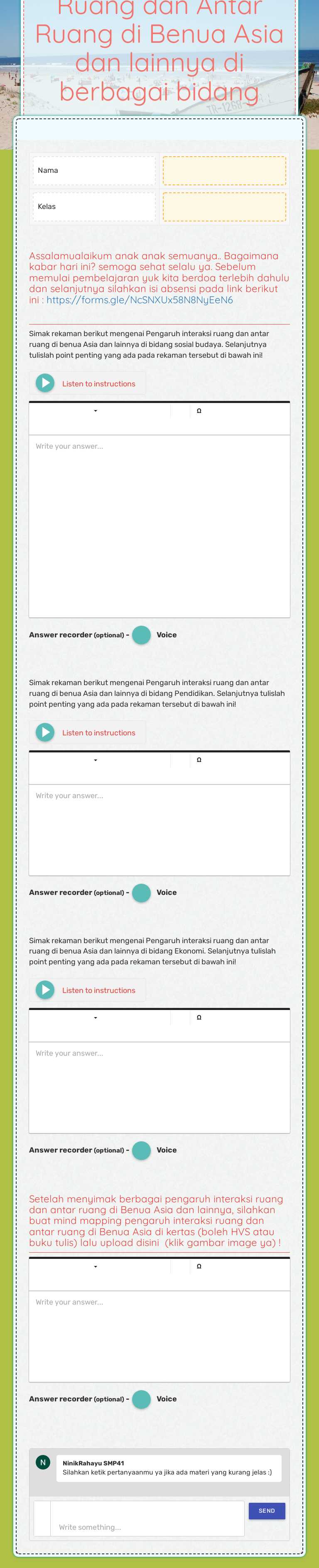 Pengaruh Interaksi Ruang dan Antar Ruang di Benua Asia dan lainnya di berbagai bidang worksheet preview image