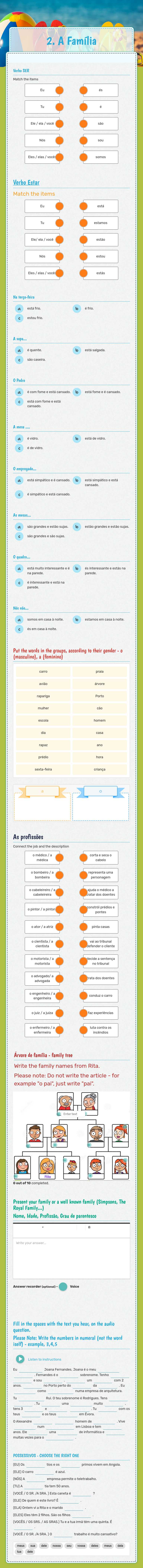 2. A Família worksheet preview image