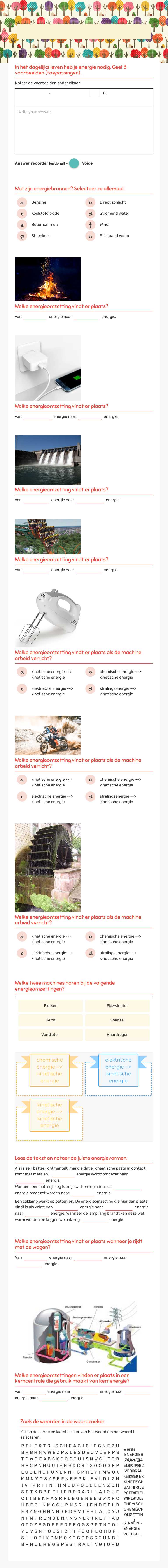 Energie- en energieomzettingen 1AVSTb worksheet preview image