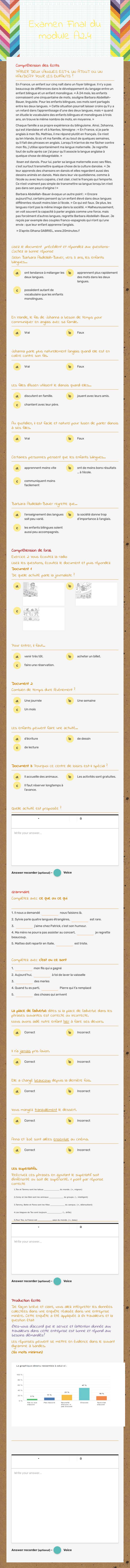 Examen Final du module A2.4 worksheet preview image