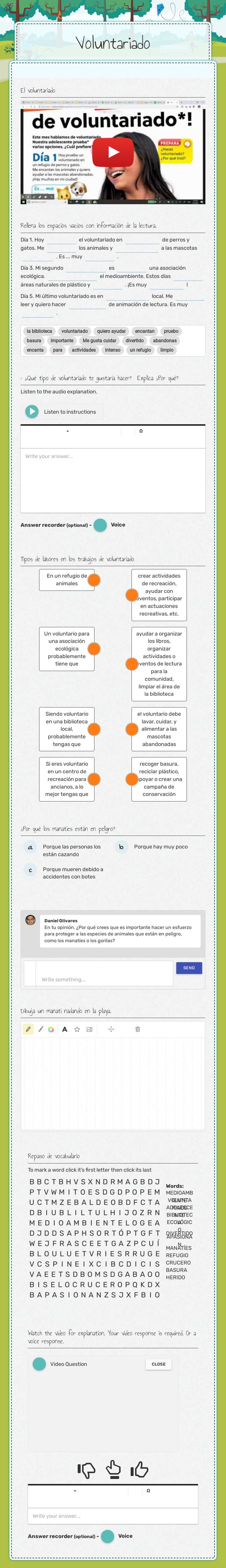 Voluntariado worksheet preview image