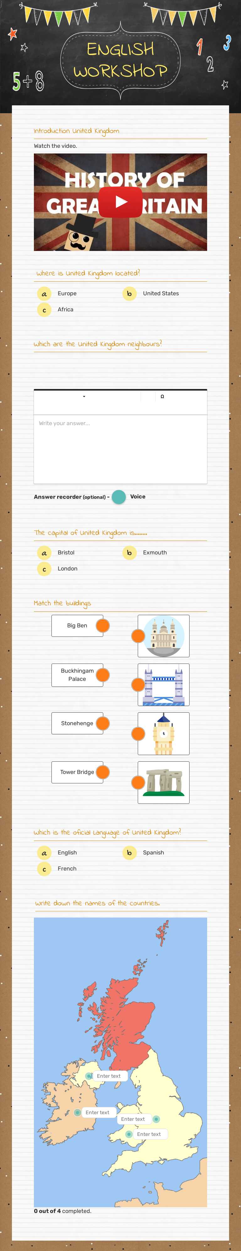 ENGLISH WORKSHOP worksheet preview image