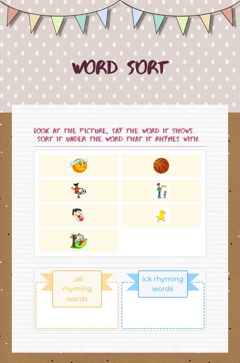 Word Sort worksheet preview image