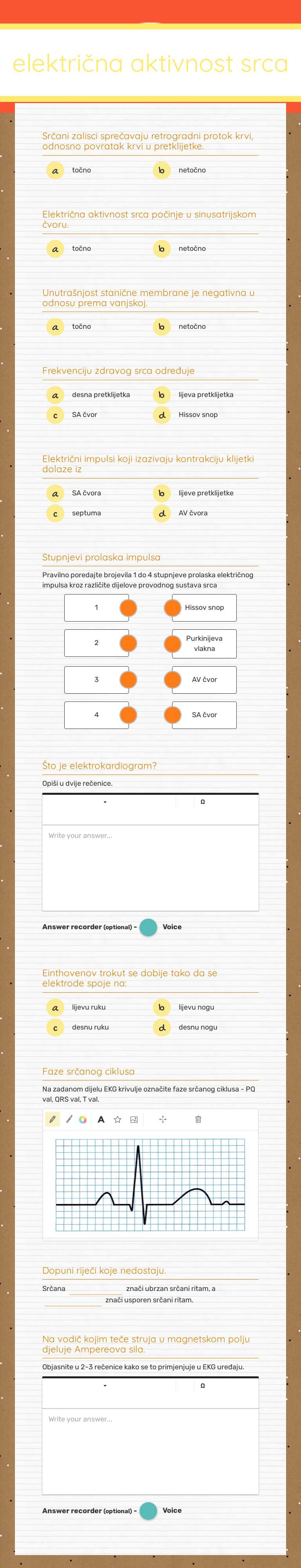 električna aktivnost srca worksheet preview image