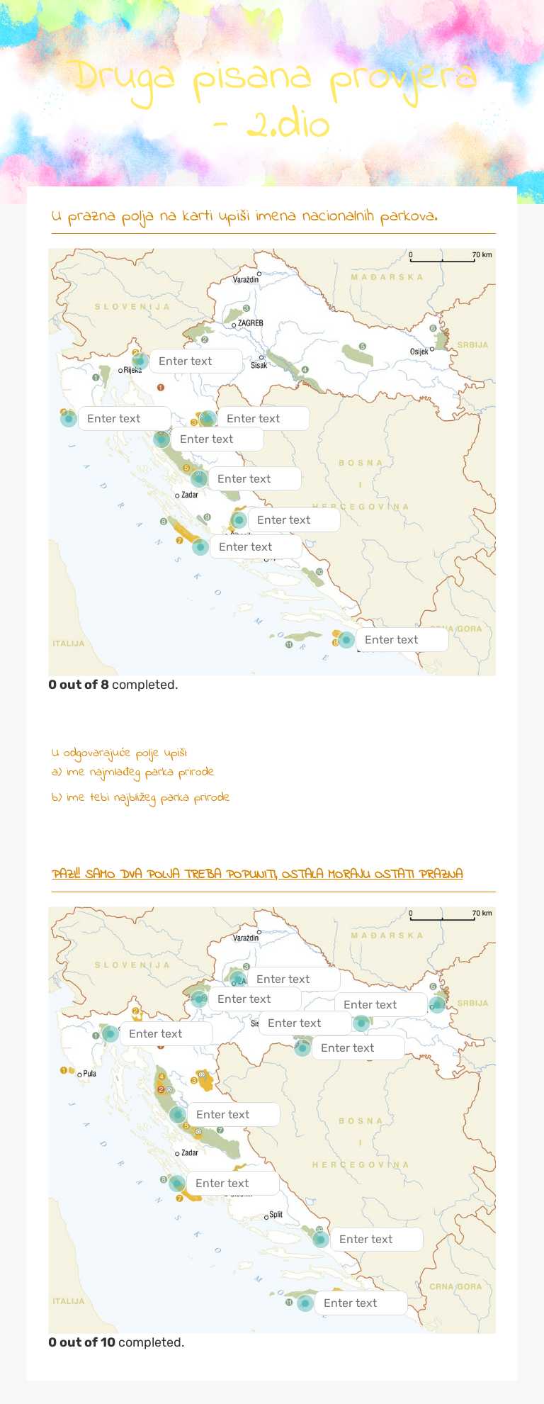 Druga pisana provjera - 2.dio worksheet preview image