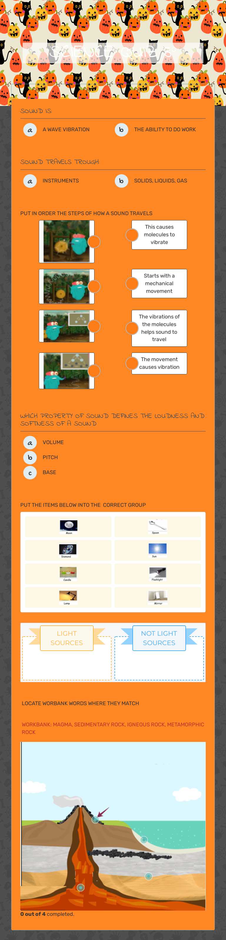 SCIENCE QUIZ 3° worksheet preview image