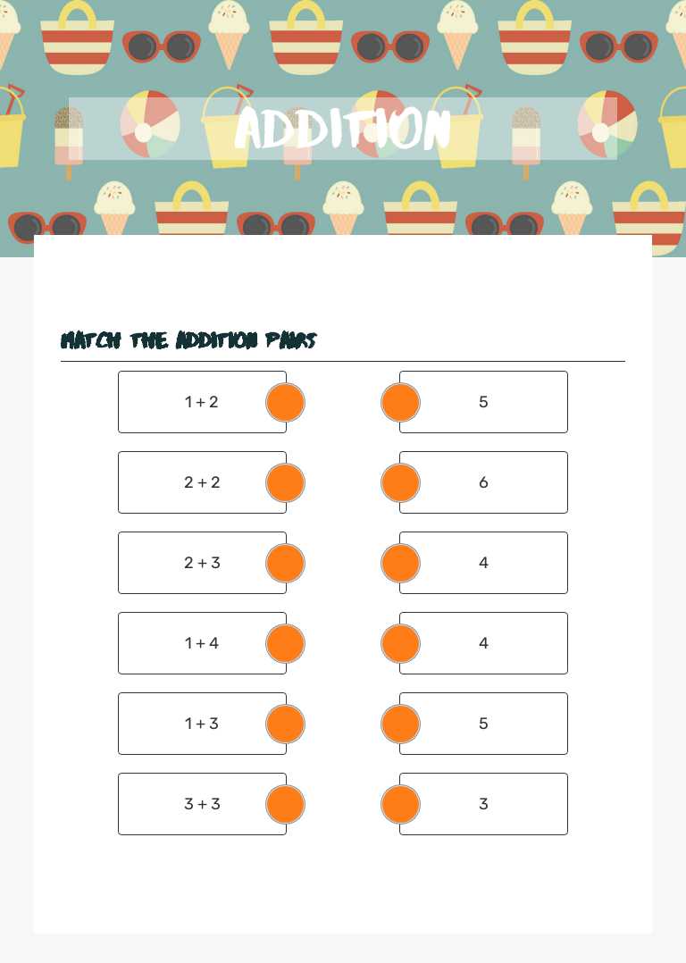 Addition Grade 1 worksheet preview