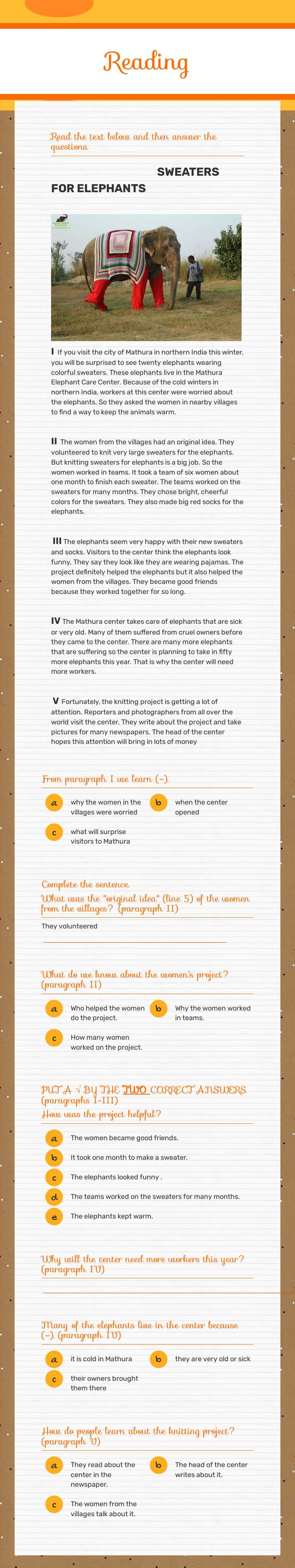 Reading worksheet preview image