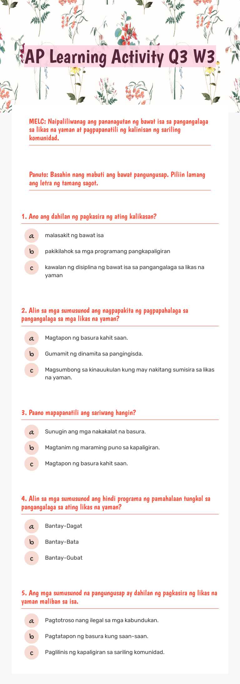 AP Learning Activity Q3 W3 worksheet preview image