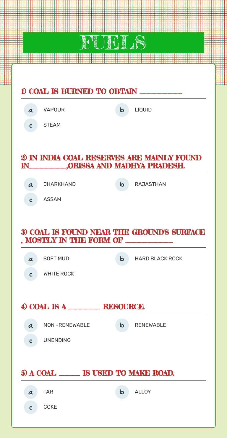 FUELS Grade 5 worksheet preview