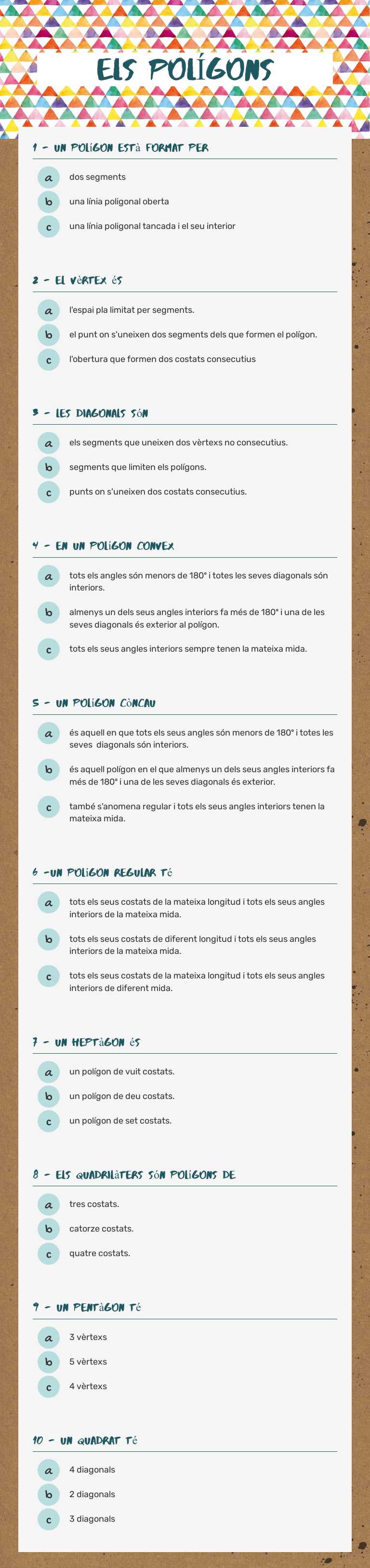 els POLÍGONS Grade 6 worksheet preview