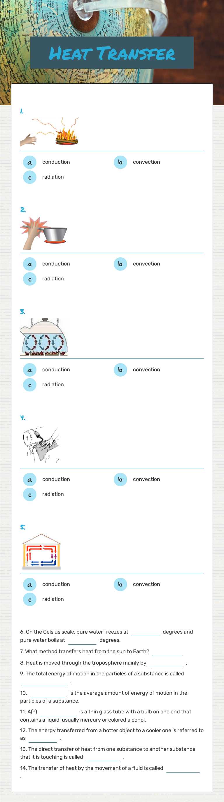 Heat Transfer Grade 8 worksheet preview