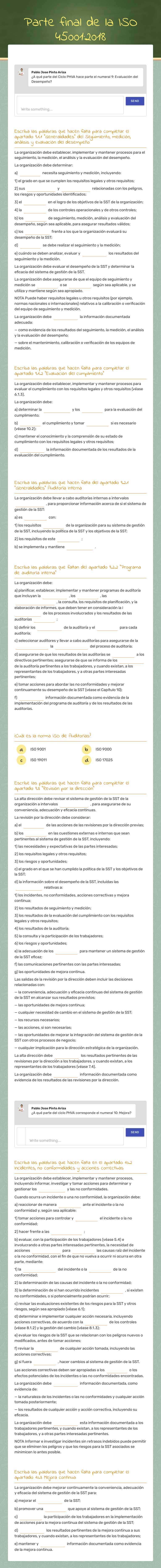 Parte final de la ISO 45001:2018 worksheet preview image