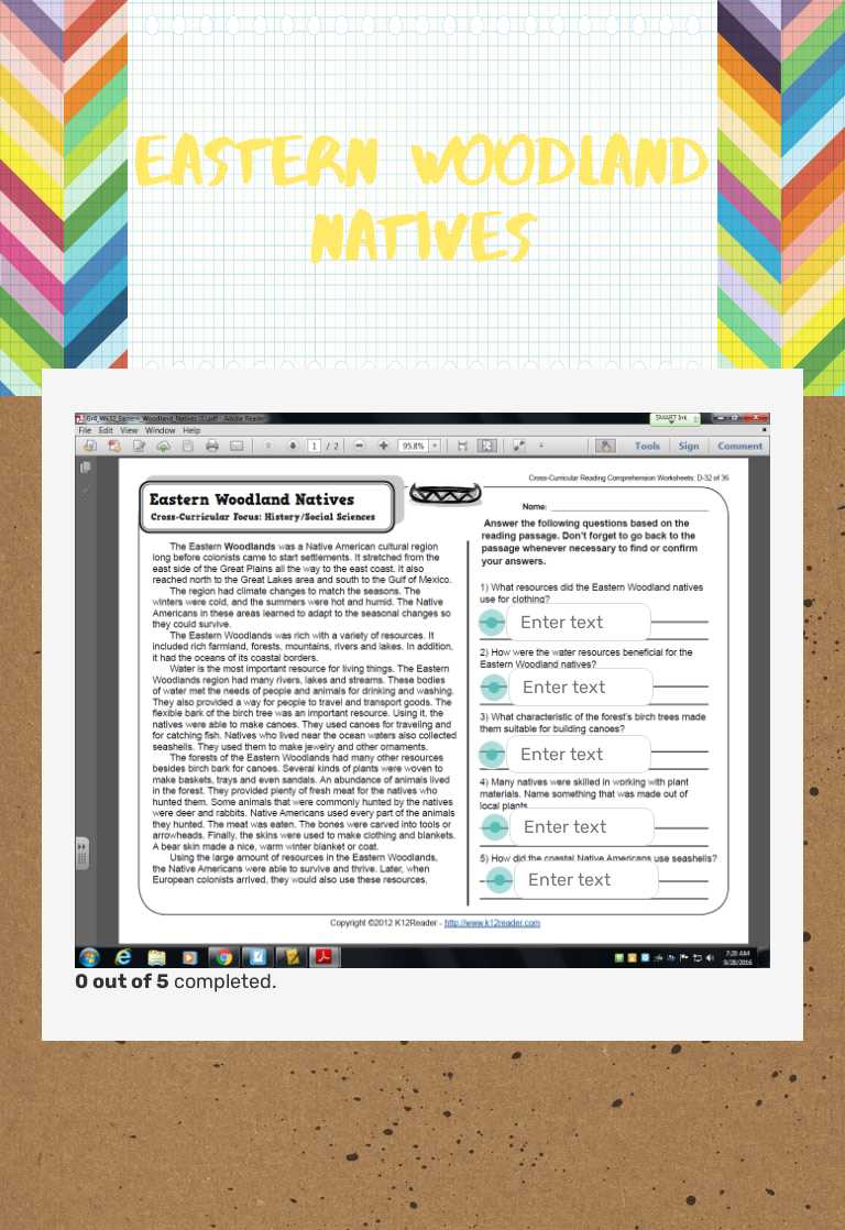 Eastern Woodland Natives worksheet preview image