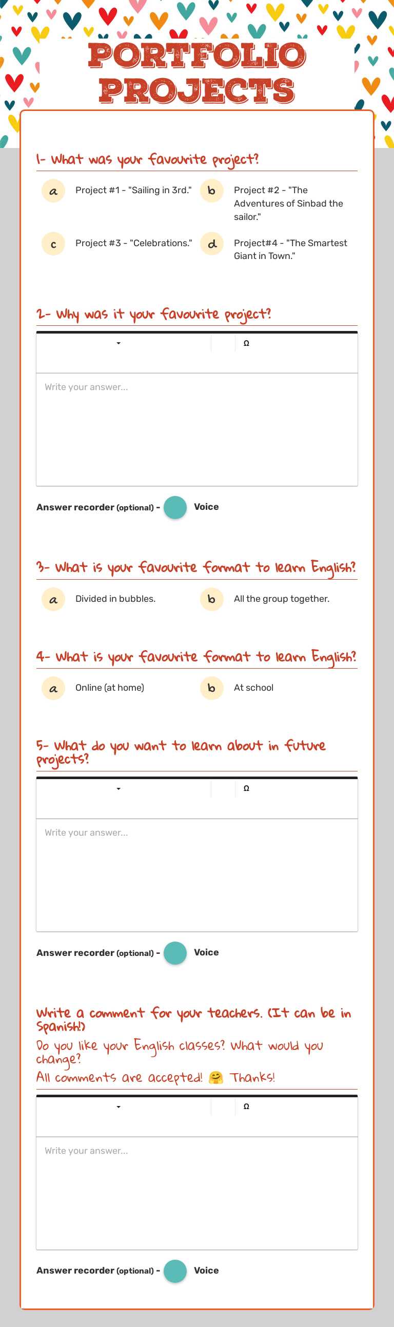 PORTFOLIO
pROJECTS worksheet preview image