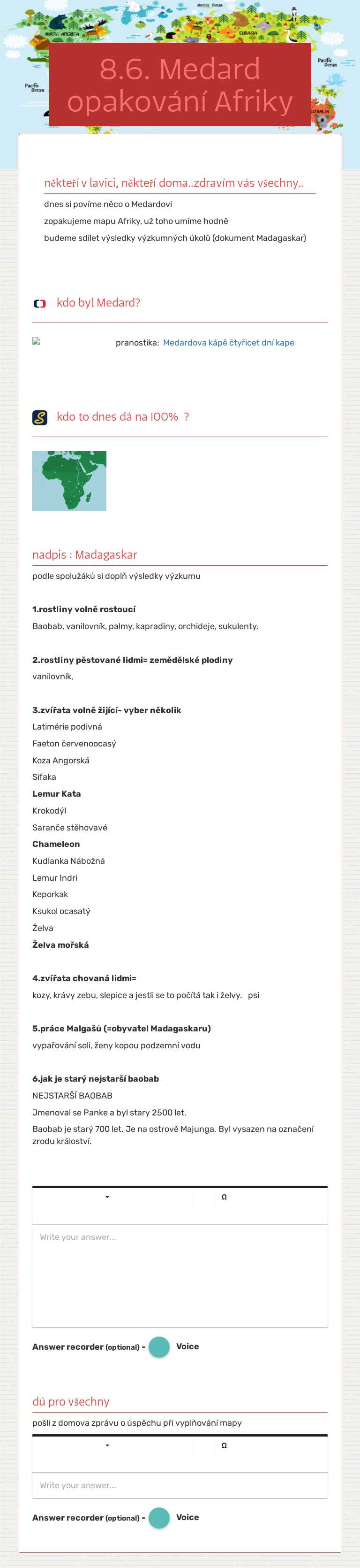 8.6. Medard  opakování Afriky worksheet preview image