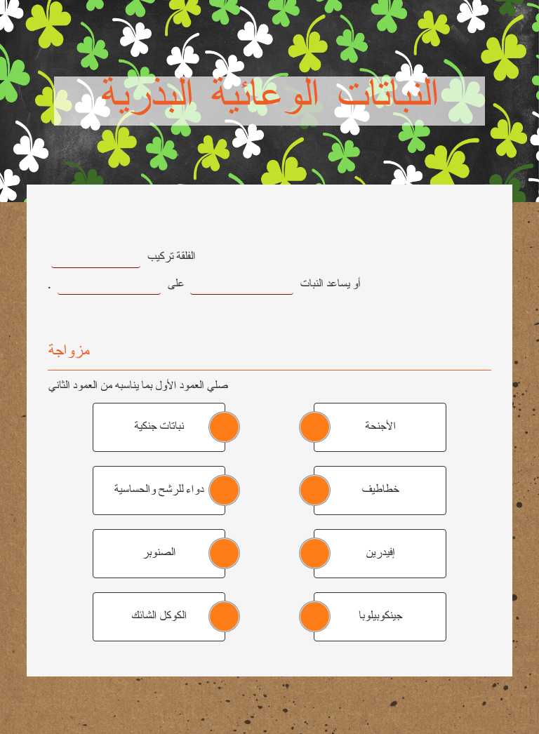 النباتات الوعائية البذرية worksheet preview image