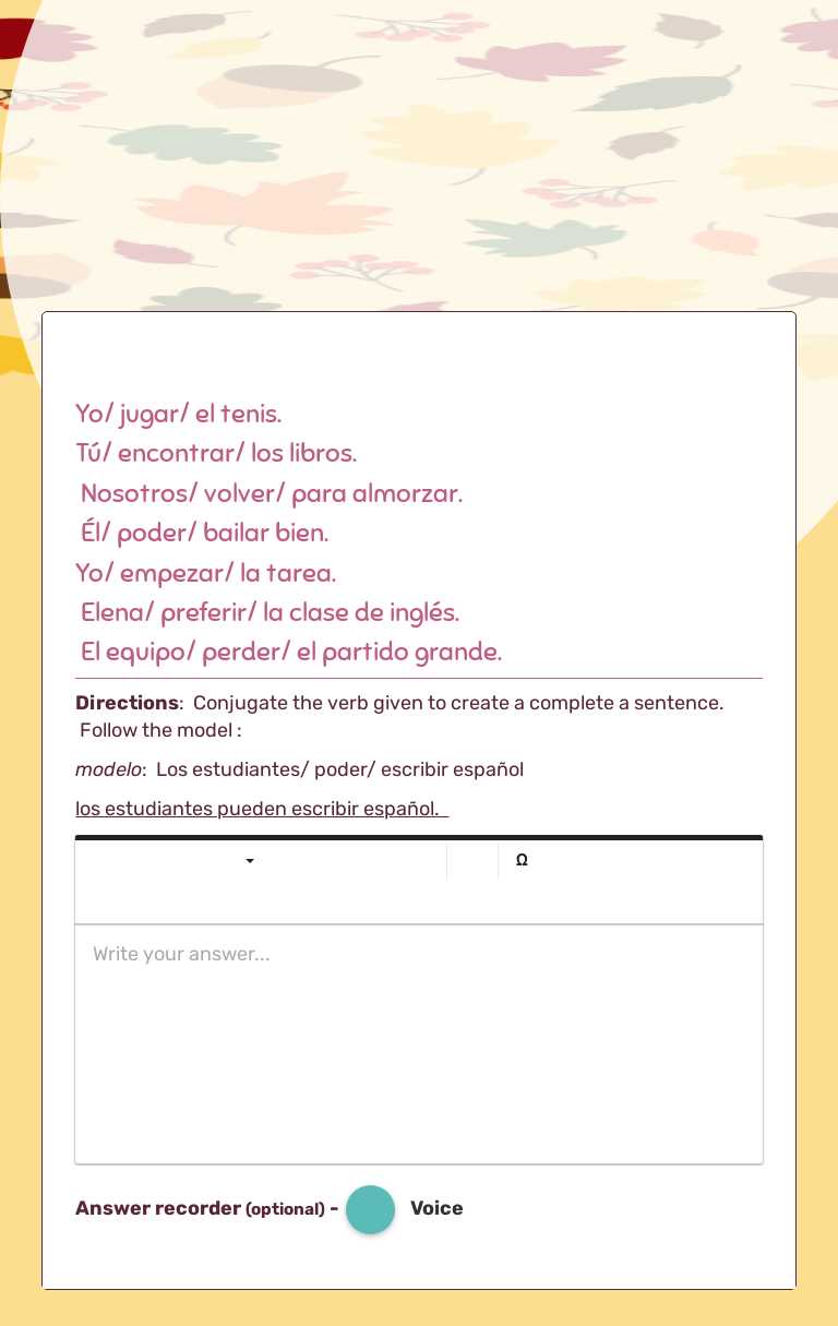 stem-changing verbs
(quick check)
lesson 18 Grade 8 worksheet preview