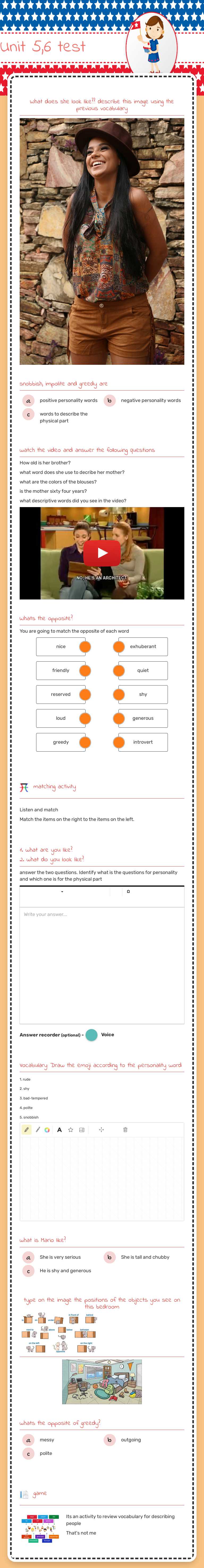 Unit 5,6 test Grade 10 worksheet preview