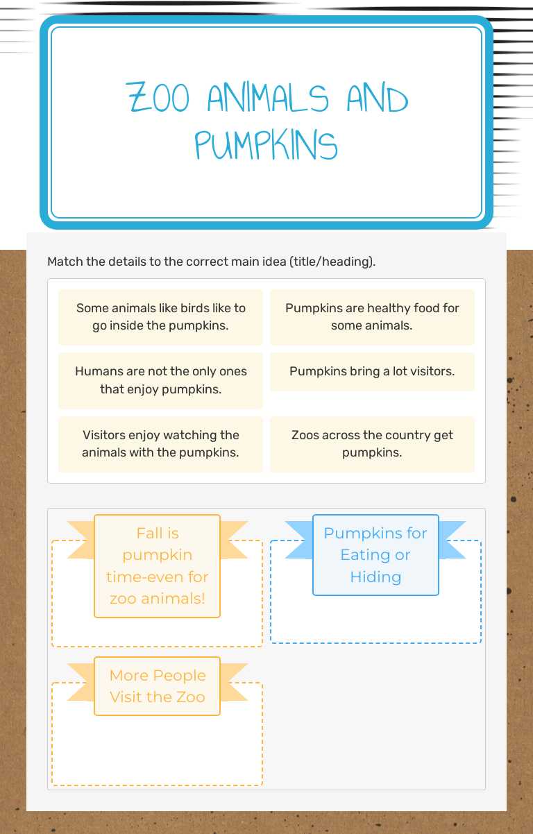 Zoo Animals and Pumpkins worksheet preview image