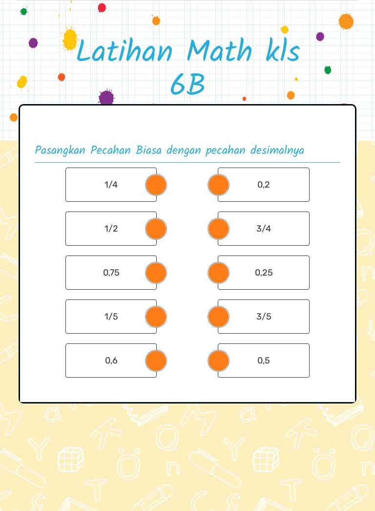 Latihan Math kls 6B worksheet preview image
