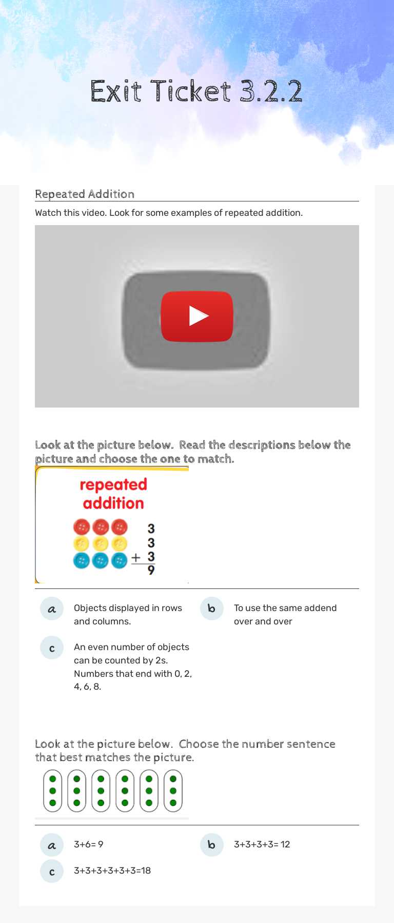 Exit Ticket 3.2.2 worksheet preview image