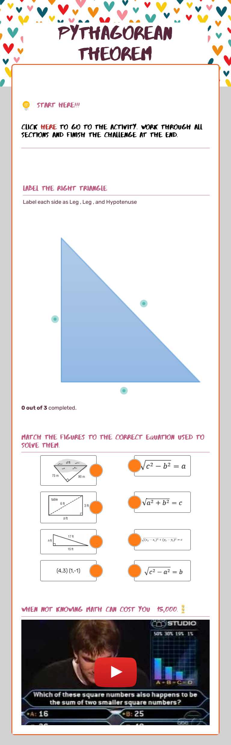 Pythagorean    Theorem worksheet preview image