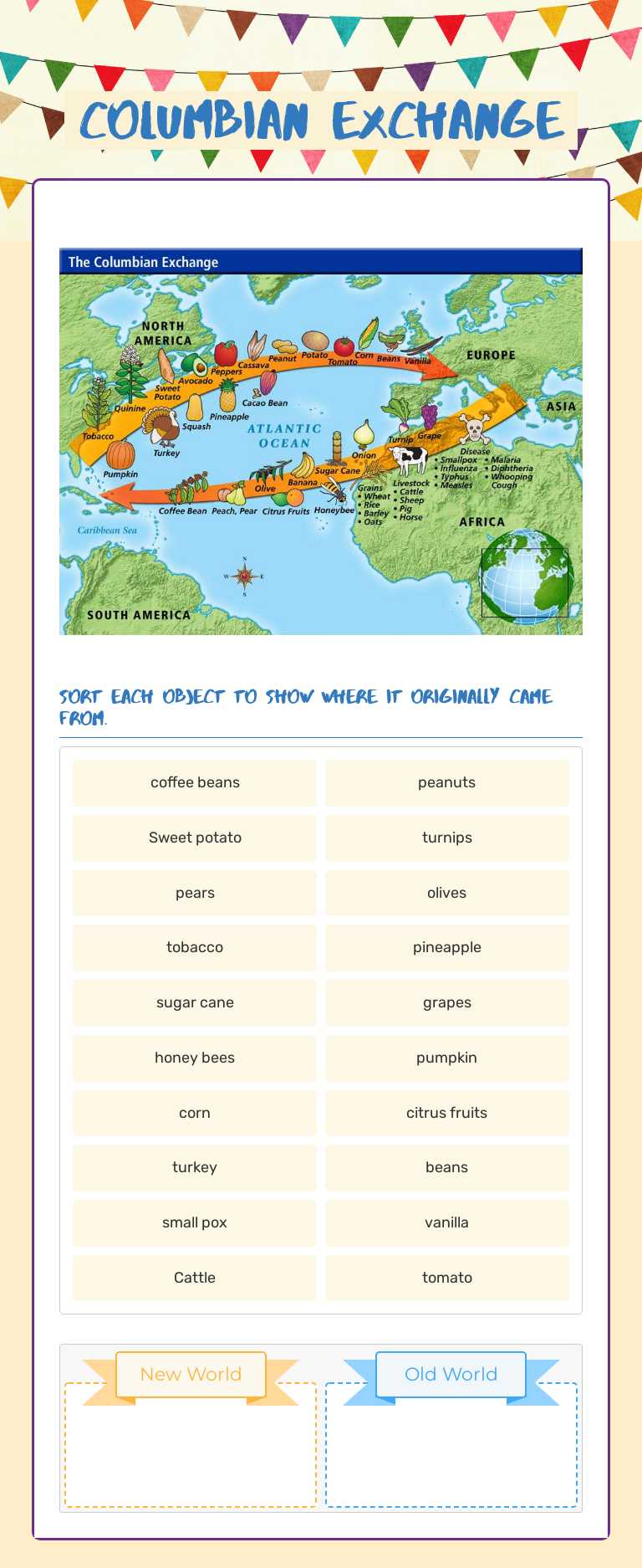 Columbian Exchange worksheet preview image