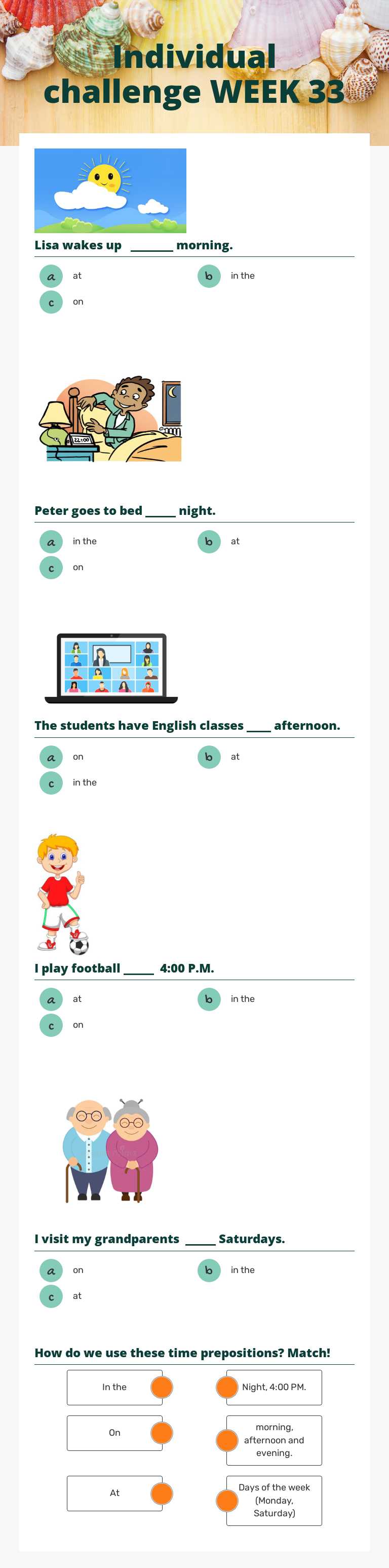 Individual challenge  WEEK 33 worksheet preview image