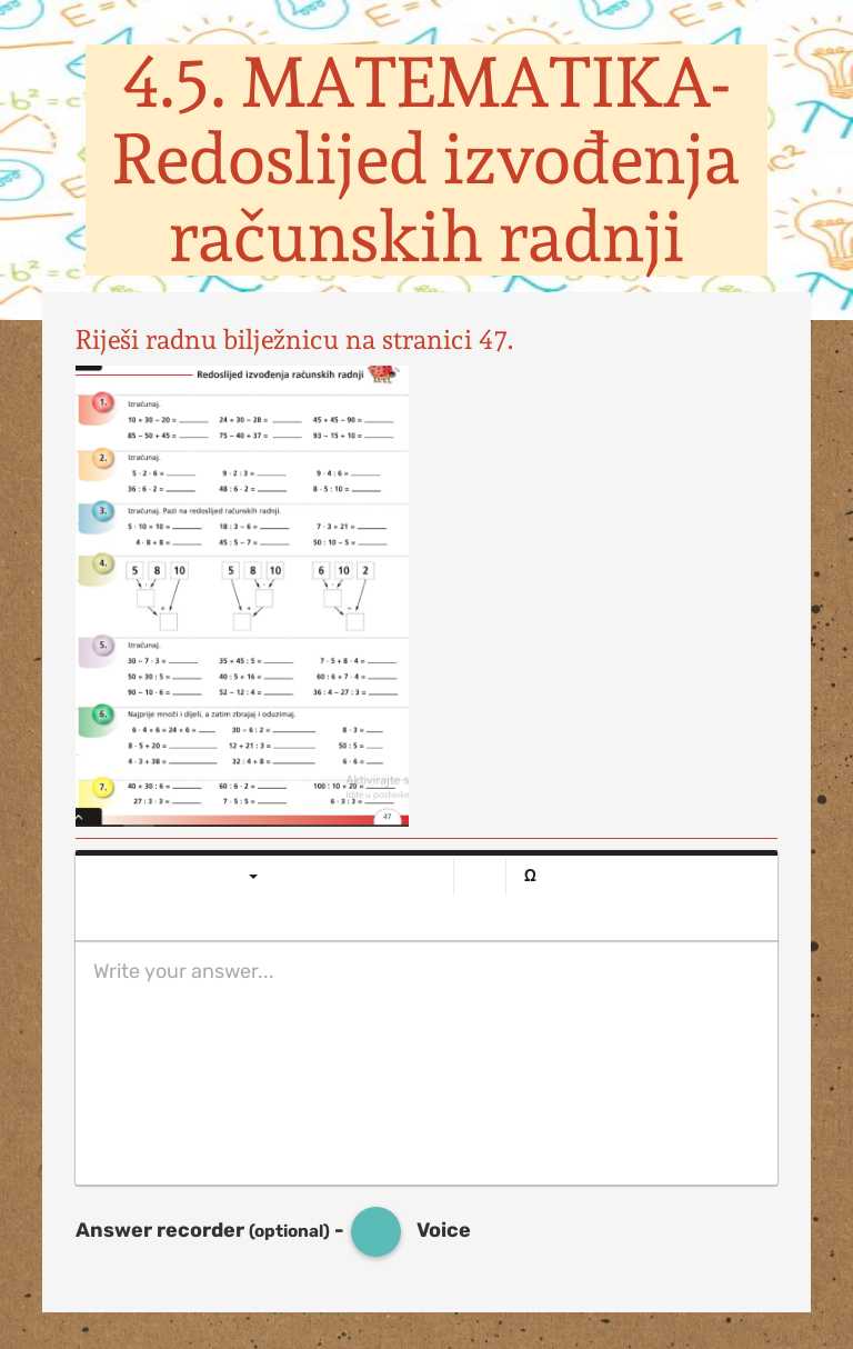4.5. MATEMATIKA-Redoslijed izvođenja računskih radnji Grade 2 worksheet preview