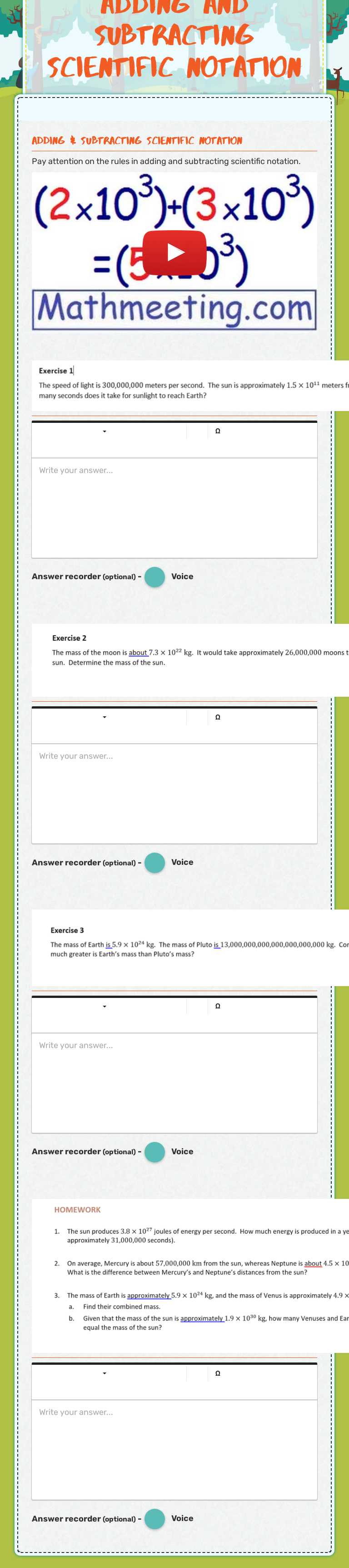 Adding and subtracting scientific Notation by Anna Merquita ...
