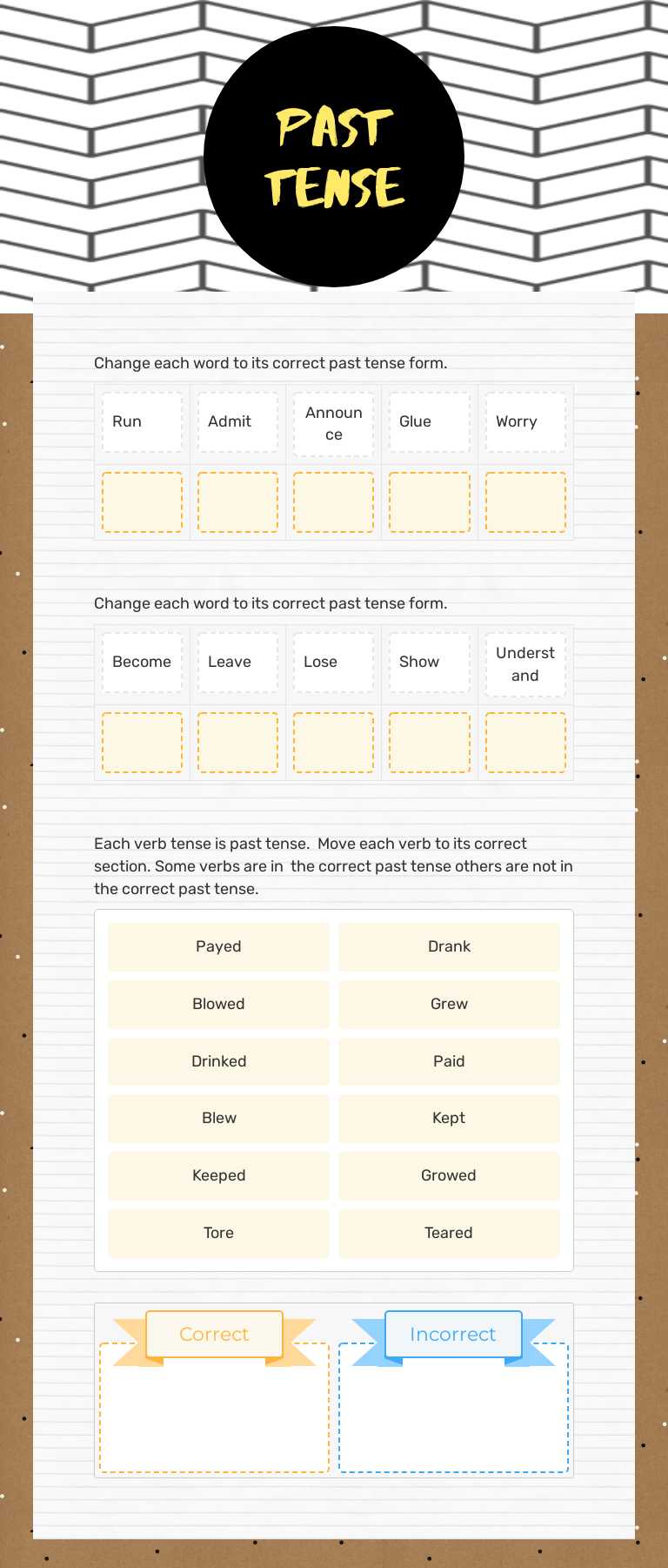 Past Tense worksheet preview