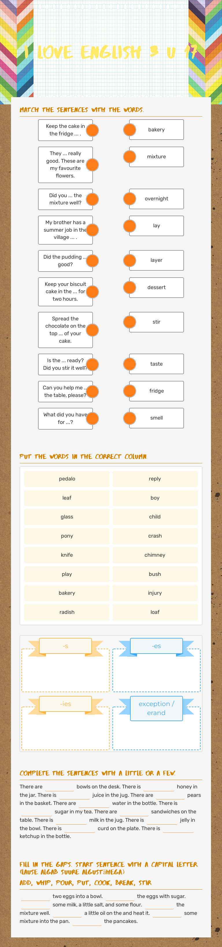 I Love English 3 U 17 Grade 7 worksheet preview