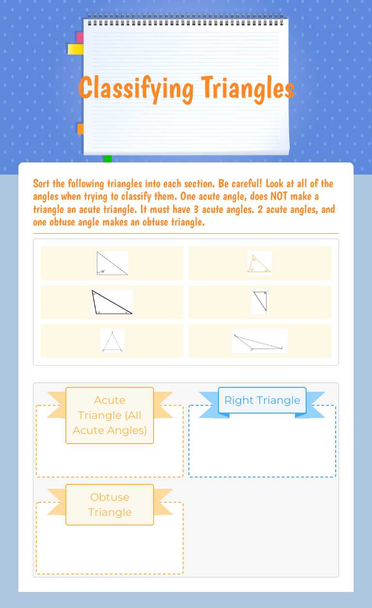 Classifying Triangles worksheet preview image