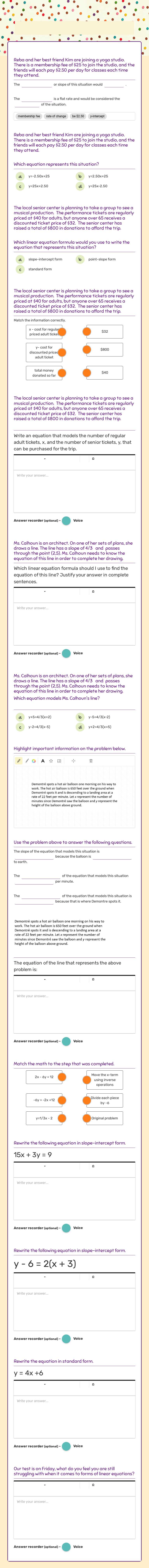 Linear Equations Word Problems Grade 9 worksheet preview