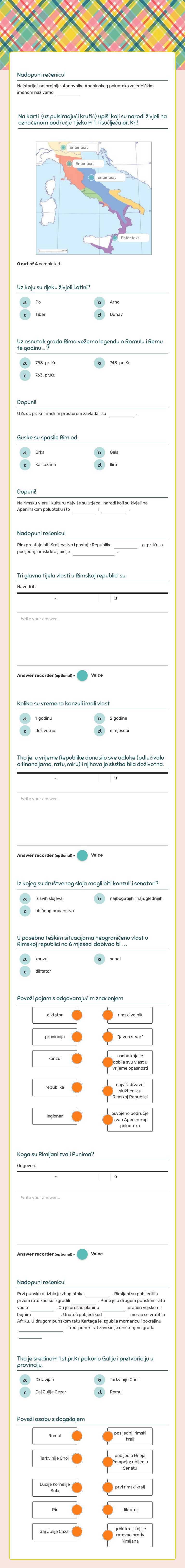 RIM U DOBA KRALJEVSTVA I REPUBLIKE worksheet preview image