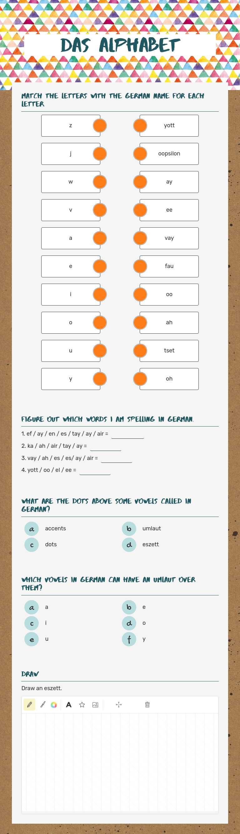 Das Alphabet worksheet preview image