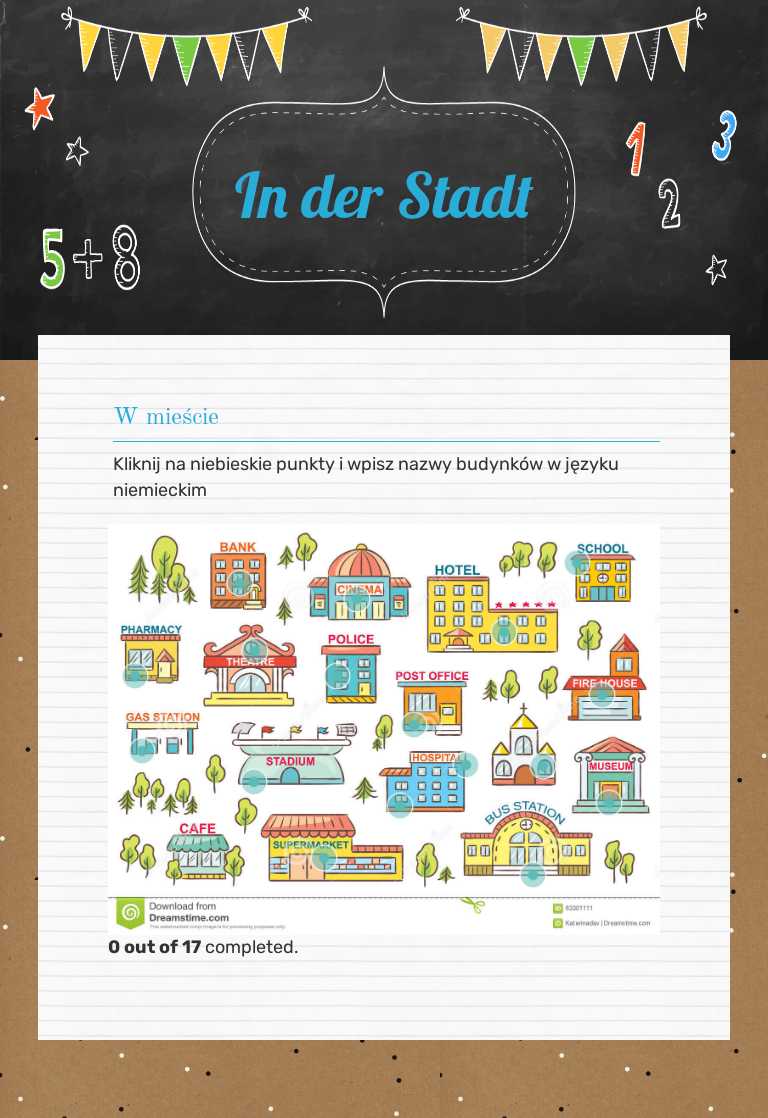 In der Stadt Grade 6 worksheet preview