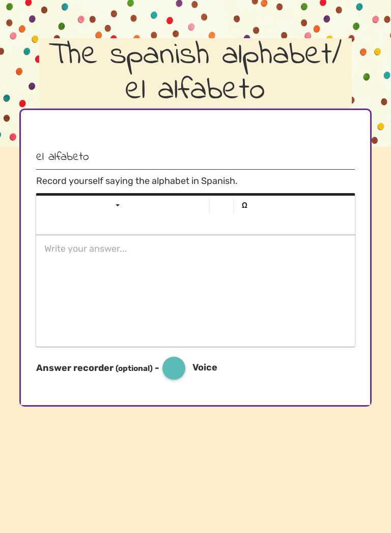 The spanish alphabet/ el alfabeto worksheet preview image